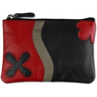 Drachenleder Geldbörse Etui Brieftasche schwarz rot Schlüsseltasche OPS901S