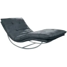 W.Schillig Relaxliege daily dreams Leder 95 x 85 x 169 cm Blau mit Kissen