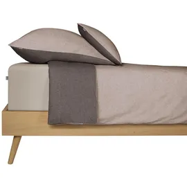 Tchibo Doubleface Renforcé taupe/dunkelgrau 155 x 220 cm + 80 x 80 cm