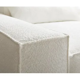 DeLife Ecksofa Sirpio XL 270x170 cm Bouclé Creme-Weiß Recamiere variabel - Weiß/Creme