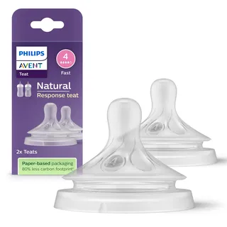 Philips Natural Response - Sauger 4, schnelle Durchflussrate, 2er-Pack - SCY964/02
