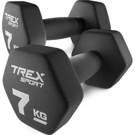 trex sport Neopren Hanteln Set Kurzhanteln 2x7 kg schwarz