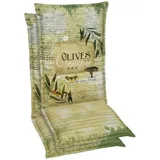 GO-DE Hochlehnerauflage, (Set, 2 St., Auflage für Hochlehner, OTTOs Choice), 50 cm x 7 cm x 120 cm braun|grün