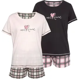 vivance dreams by lascana Shorty Pyjama-Shorts Karomuster rosa/schwarz 36/38