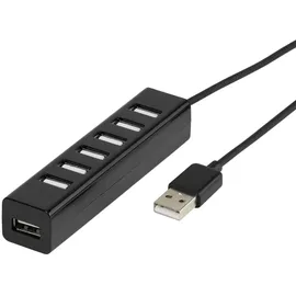 Vivanco USB 2.0 hub - 7 ports USB-Hubs - 7 - Schwarz