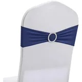 Elastische Stuhlhussen aus Elastan, Schleifen, Stuhlhussen mit Schnalle, für Hochzeit, Party, Zeremonie, Veranstaltungen, für Klappstühle, Bankett, Dekorationen, Stuhldekorationen (blau), 50 Stück