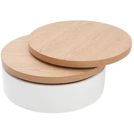 miliboo Couchtisch Weiß/Braun Holz 0 x 0 cm