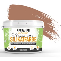 SEEBAUER diy® Silikatfarbe Braun für Innen (No. 603 Chestnut Tree 5,0 Liter) Mineralfarbe Brauntöne hohe Deckkraft