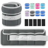 JORICY Gewichtsmanschetten Fuß, Verstellbares Gewichte für Beine und Arme 6 kg 1 Paar, Gewichtsmanschetten Hand, Fußgewichte und Fußgelenkgewichte für Fitnessstudio, Bewegung, Laufen, Joggen Grau