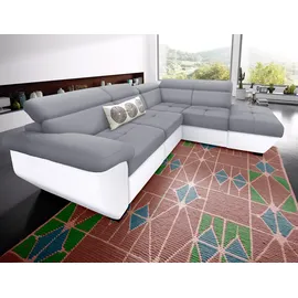 Cotta Ecksofa »Speedway L-Form«, mit Kopfteilverstellung, wahlweise mit Bettfunktion & Bettkasten grau