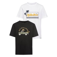 QUIKSILVER T-Shirt »ROKELIATABUNYSS TEES«, (Packung, 2 tlg., 2er-Pack), für Jungs, schwarz