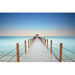 Fototapete PAPERMOON "Steg im Wasser", bunt, B:4,00m L:2,60m, Vlies, Tapeten