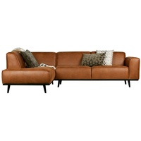 WOOOD Ecksofa Statement Eco Leder, Links Cognac