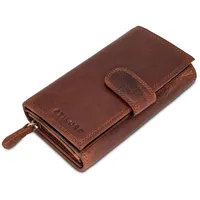 STILORD Geldbörse "Elisa" Elegante Geldbörse Damen Leder Groß viele Fächer & RFID Schutz braun