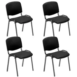 4 Nowy Styl Besucherstühle Iso schwarz Kunstleder