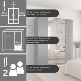 Rauch Spiegelschrank mit Einlegeböden ¦ grau ¦ Maße (cm): B: 136 H: 210