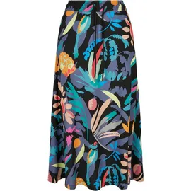 URBAN CLASSICS Viscose Hoch Taillierter Midi-rock Black fruity 2XL