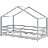 [en.casa] Hausbett Knätten 70 x 140 cm Kiefer grau hellgrau