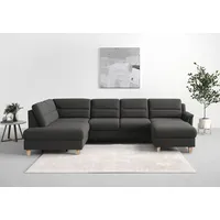 sit&more Wohnlandschaft SIT & MORE "Farö U-Form", grau (fango), B:325cm H:90cm T:187cm, Sofas, Wohnlandschaft, inklusive Federkern, wahlweise mit Bettfunktion und Bettkasten