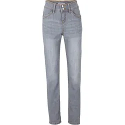 bonprix Slim-Fit-Jeans High Waist Komfort-Stretch, grau, 36, mit Baumwolle