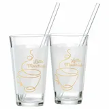 Ritzenhoff & Breker Latte-Macchiato-Glas Coffee 4-tlg. 350 ml, Glas weiß