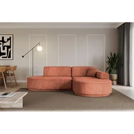 altdecor Ecksofa Ottomane Rechts MARI-L1-v3 - 243x171x83 cm Koralle, Velours