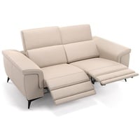 Sofanella 2-Sitzer Leder Amaro, Relaxsofa, Designsofa, Designer Couch, Italienisches Sofa, 2er Sofa beige