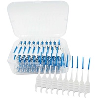 KGDUYC 100 Stück - Interdentalbürste Weiche Silikon- adaptive Interdentalbürste Zahnzwischenraum Bürste Rücklaschbürste Tragbarer Dual-Use Zahnseide Stick für Reiniger Zahnreinigung Werkzeug