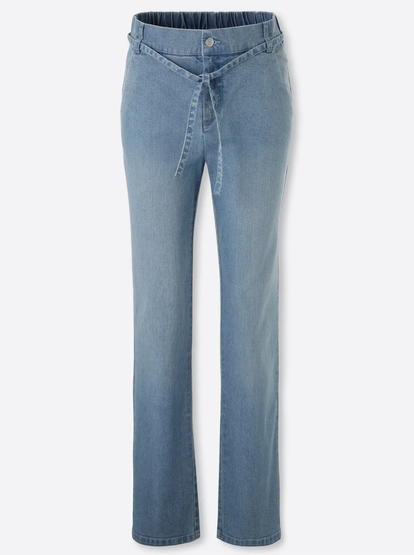 Bequeme Jeans CLUB OF COMFORT, Damen, Gr. 22, Kurzgrößen, blau (blau, bleached), 81% Baumwolle, 17% Polyester, 2% Elasthan, unifarben, lang, Jeans