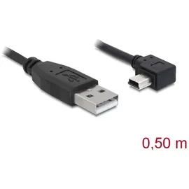 DeLock USB 2.0 USB-A Stecker, USB-Mini-B Stecker 0.50 m Schwarz 82680