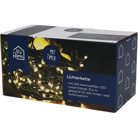 Buri LED-Außen-Lichterkette 19,9m Weihnachtsbeleuchtung Partylicht Garten Dekolicht - dunkelgrün