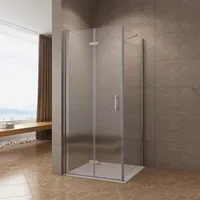 AQUABATOS NIMES Eck-Duschkabine Eckdusche 120x90x195cm Glasdusche faltbar Duschtür Falttür mit Seitenwand ESG-Sicherheitsglas Klarglas 6 mm inkl. Easy-Clean-Beschichtung