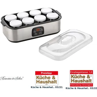 Rosewill Joghurt-Maker, Timer & Temperatur-Einstellung, 8 Gläser à 180 ml, 30 W