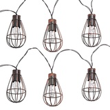 Nino Leuchten LEDs Solar Lichterkette Aussen Solarlampe Garten Dekoration Retro Stil, Metall rost, 20x LED warmweiß, l 200 cm