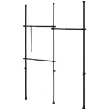 [en.casa] Teleskopgarderobe Kemi mit 3 Garderobenstangen 150 - 230 cm