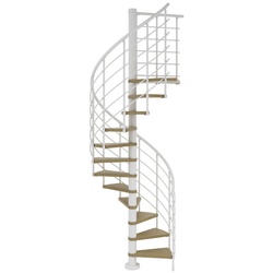 DOLLE Spindeltreppe »Oslo«, holz, 12 Stufen, bis 299cm Raumhöhe, Eiche - weiss