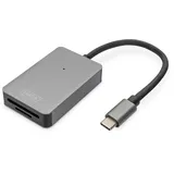 Digitus USB-C Kartenleser, 2 Anschlüsse UHS-II SD4.0, TF4.0, 300Mb/s