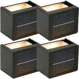 ideoon lights 4er Set LED Solar Wandleuchte Kunststoff 9,0 cm inkl. Akku & Sensor Warmweiss/Kaltweiss