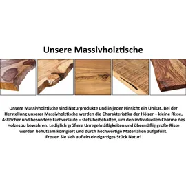 sam möbel gmbh SAM® Runder Esszimmertisch Akazie natur Schweizer Kante 120 cm Metallfuß INSA