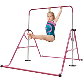 SOLOCJNL Kinder-Gymnastikstange, Adjustable Folding Horizontal Bar Turnreck Gymnastik Kinder Garten Reck Horizontale Training Bar Höhenverstellbar für Kinder im Alter von 3-8 Jahren
