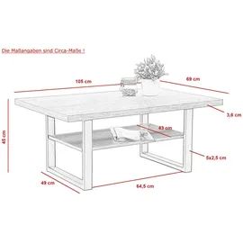 Hela Couchtisch Anton Eiche Artisan Nachbildung B/H/T: ca. 105x45x69 cm, - eiche),