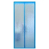 LIVEINU Wärmeschutzvorhang Magnet Thermo Türvorhang Fliegengitter Panel-Isolierung Thermovorhang Wasserdicht Winddicht Klimaanlage Fliegenvorhang für Balkontür Wohnzimmer 100x210cm Blau