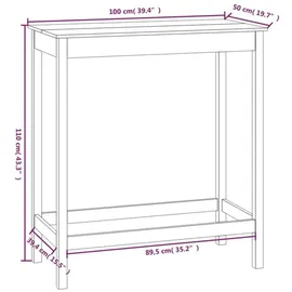 vidaXL Bartisch 100x50x110 cm Massivholz Kiefer