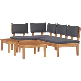 vidaXL Gartensofa-Set 4-tlg. braun/grau