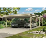 SKANHOLZ Carport Emsland 6,13 x 8,46 m natur mit EPDM-Dach und Regenrinne