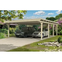 SKANHOLZ Carport Emsland 6,13 x 8,46 m natur mit EPDM-Dach und Regenrinne