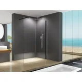 BuyLando.Shop Glaswerk Westfalen - LiLy 40x200 cm Walk in Duschwand Klarglas Schwarz