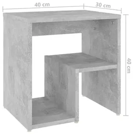 vidaXL Nachtschrank Betongrau 40 x 30 x 40 cm Grau