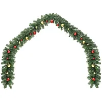 vidaXL Weihnachtsgirlande Geschmückt mit Kugeln 10 m