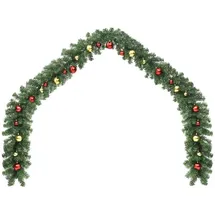 vidaXL Weihnachtsgirlande Geschmückt mit Kugeln 10 m